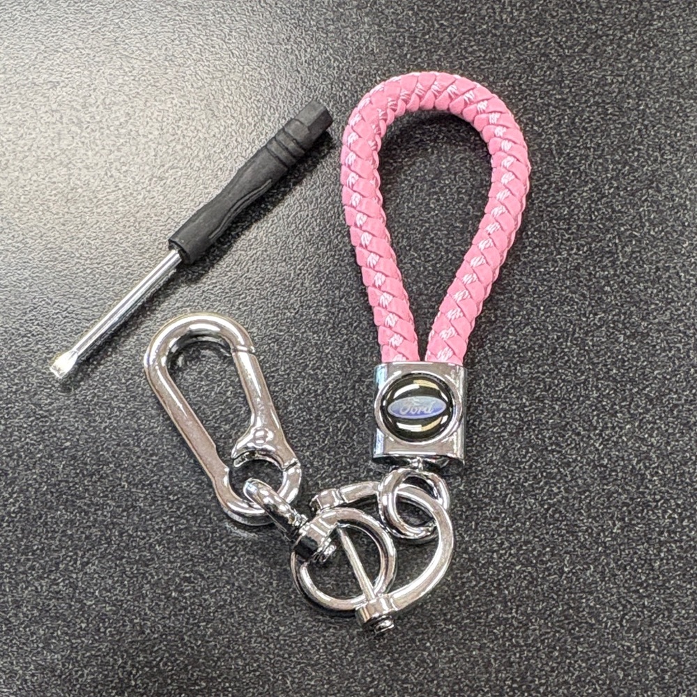 Ford Pink Braided Key Holder